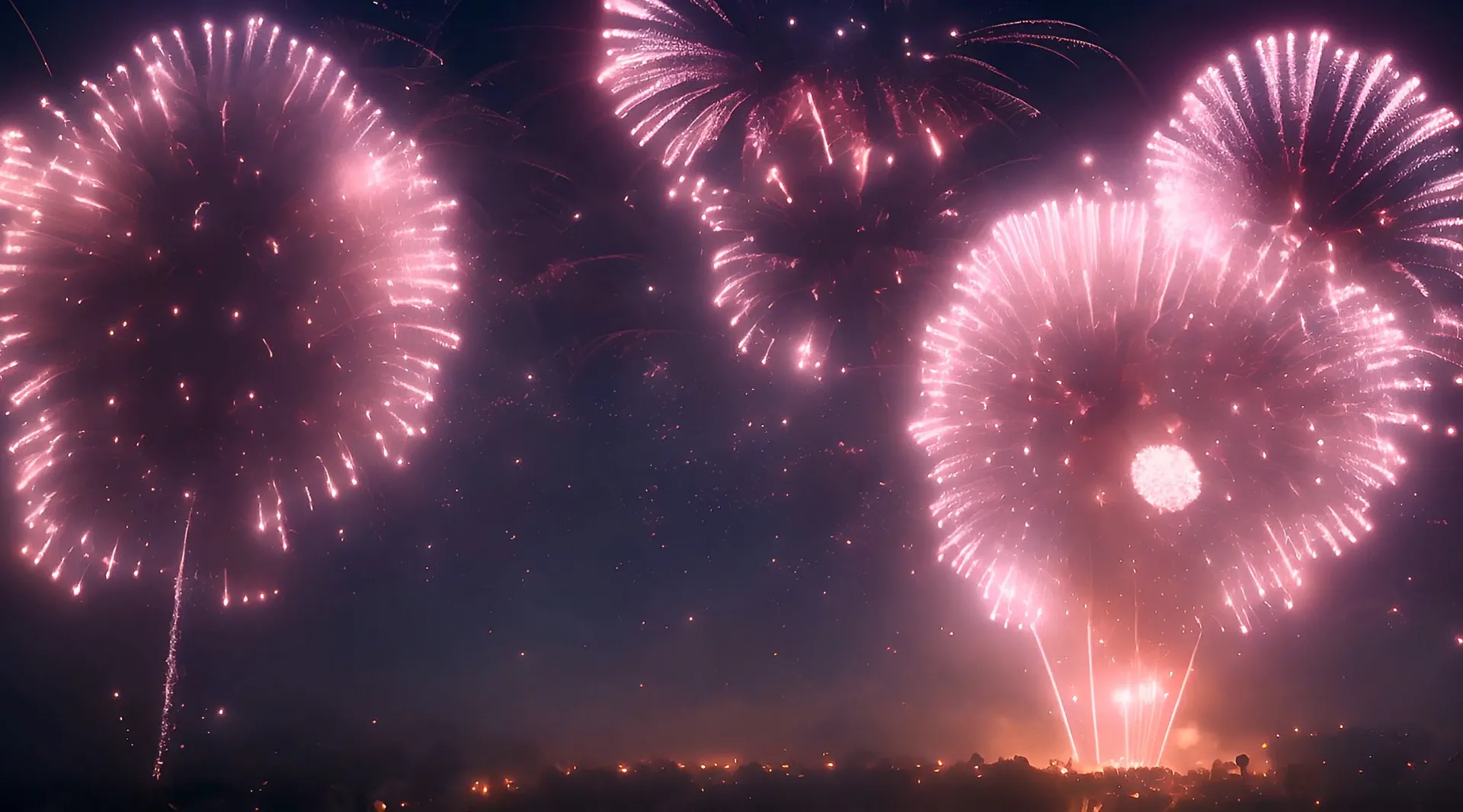 Magical Night Sky Fireworks Motion Graphics Video